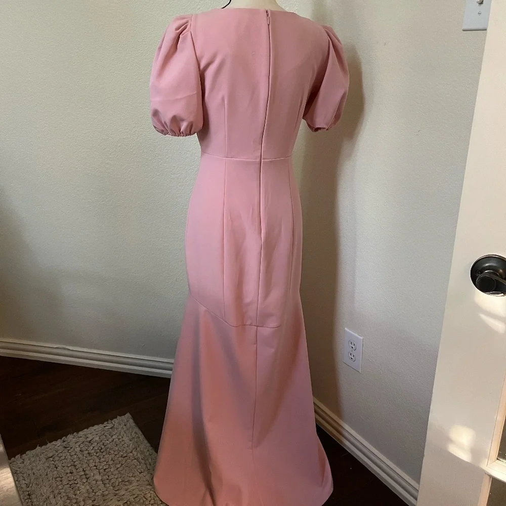 NWT SACHIN + BABI | Pink Layla Midi Dress w Puff Sleeve and Mermaid Hem | Size 4